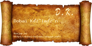 Dobai Kálmán névjegykártya